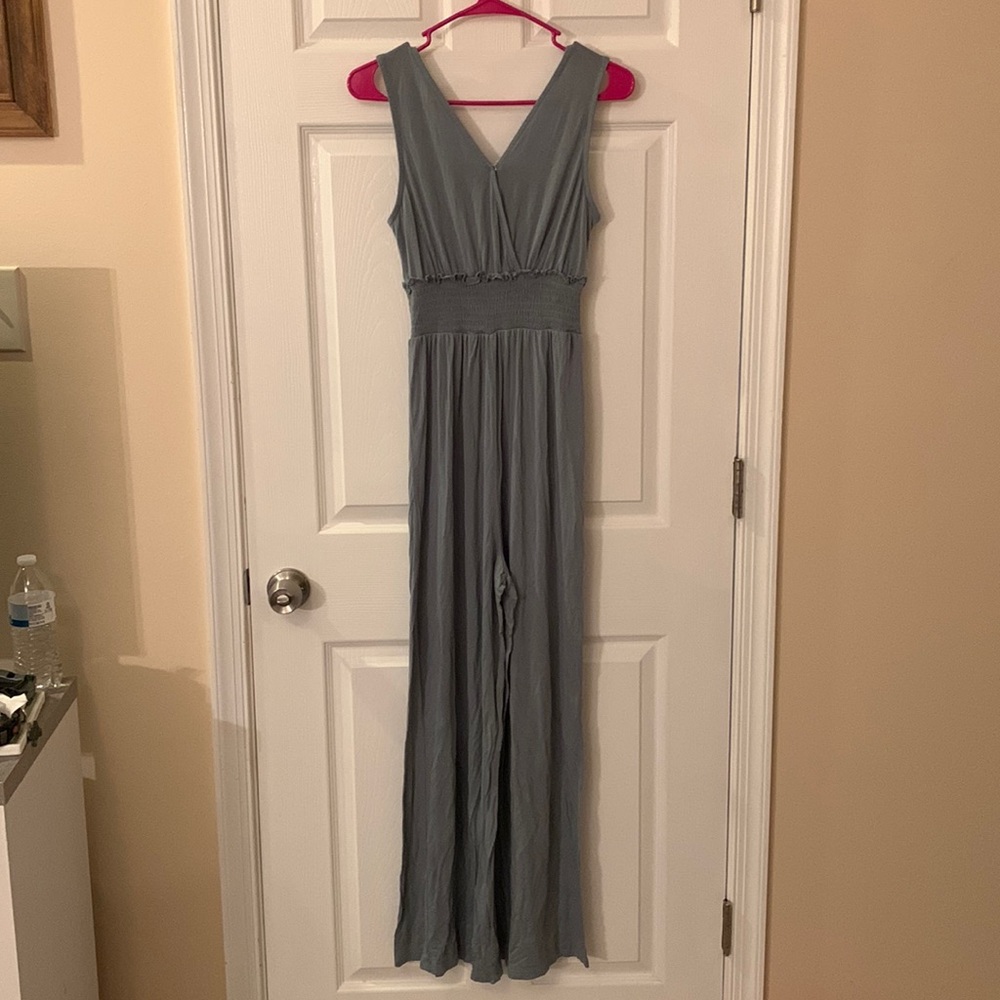 Pink Rose dusty teal pant romper size M